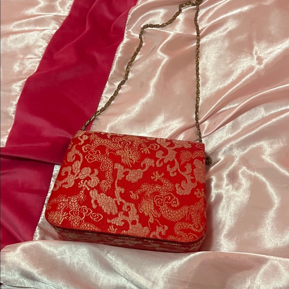 Small Chinese Silk Brocade Dragon Crossbody Bag